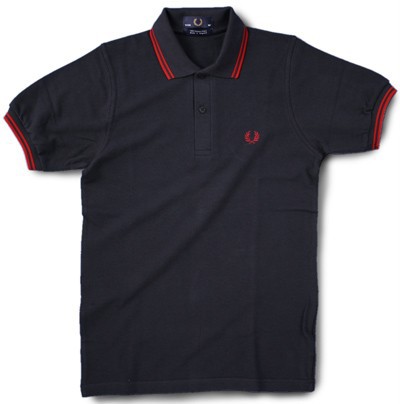 Polo Fred Perry - Preto/Vermelho