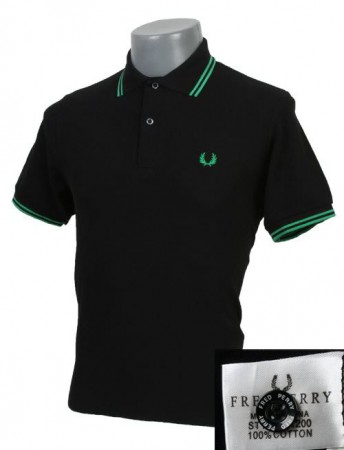 Polo Fred Perry - Preto/Verde
